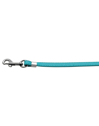 Flat Plain Leashes Turquoise Silver Hardware