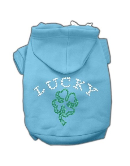 Four Leaf Clover Outline Hoodies Baby Blue L