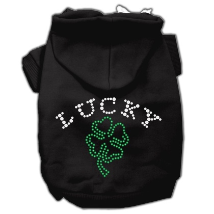 Four Leaf Clover Outline Hoodies Black L