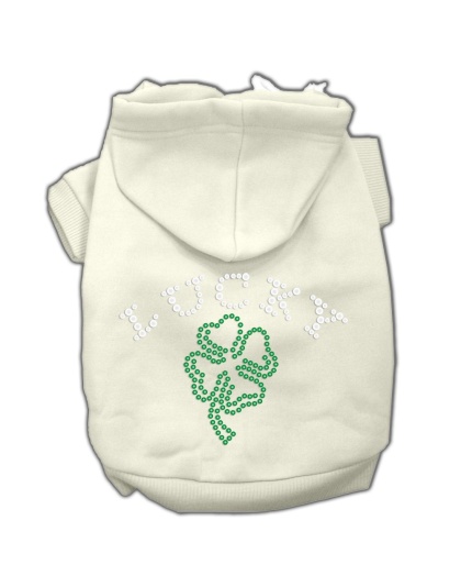 Four Leaf Clover Outline Hoodies Cream L