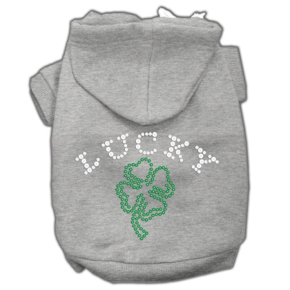 Four Leaf Clover Outline Hoodies Grey L