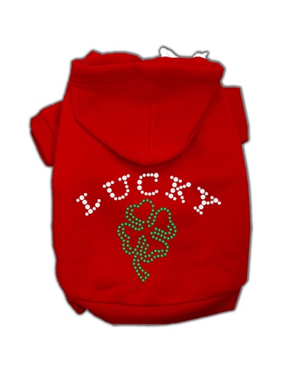 Four Leaf Clover Outline Hoodies Red L