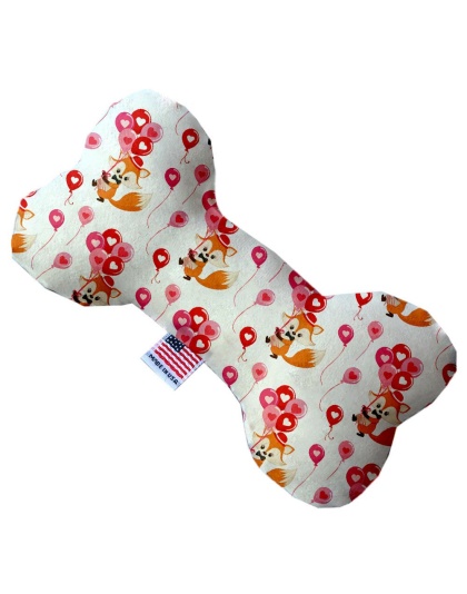 Fox Balloons 10 inch Canvas Bone Dog Toy