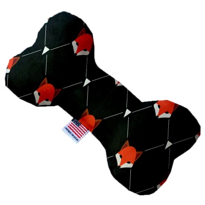 Fox Plaid 10 Inch Canvas Bone Dog Toy