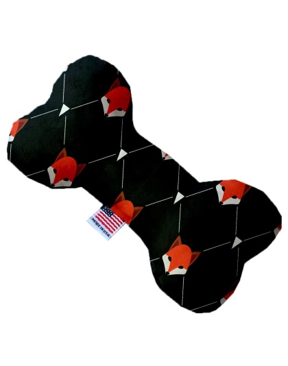 Fox Plaid 10 Inch Canvas Bone Dog Toy