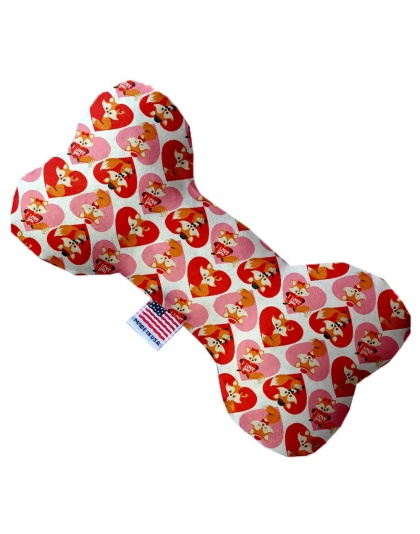 Foxy Love 10 inch Canvas Bone Dog Toy