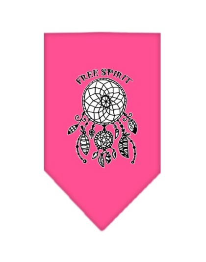 Free Spirit Screen Print Bandana Bright Pink Large