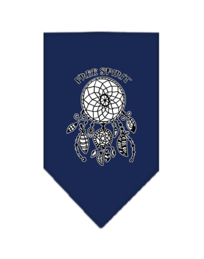 Free Spirit Screen Print Bandana Navy Blue large