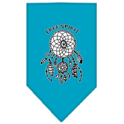 Free Spirit Screen Print Bandana Turquoise Large