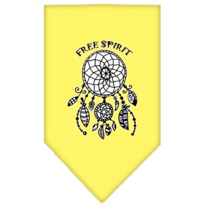 Free Spirit Screen Print Bandana Yellow Large