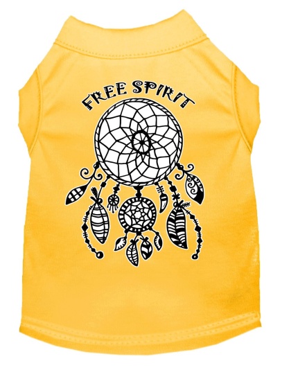 Free Spirit Screen Print Dog Shirt Yellow Lg