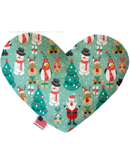 Frosty and Friends 6 Inch Canvas Heart Dog Toy