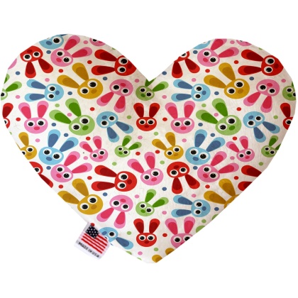 Funny Bunnies 6 inch Canvas Heart Dog Toy