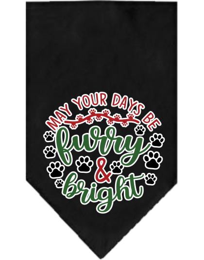 Furry and Bright Screen Print Bandana Black Size Small