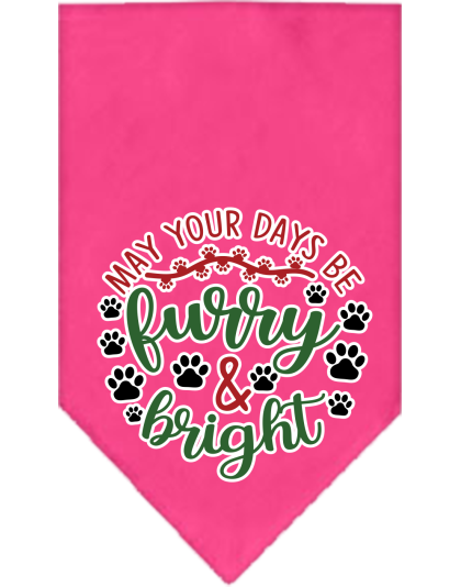 Furry and Bright Screen Print Bandana Bright Pink Size Small