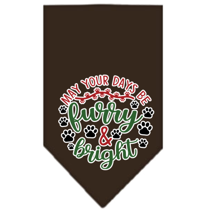 Furry and Bright Screen Print Bandana Cocoa Size Small