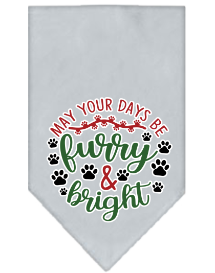 Furry and Bright Screen Print Bandana Grey Size Small