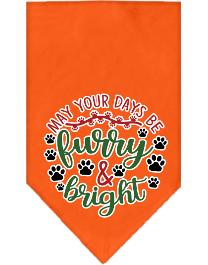 Furry and Bright Screen Print Bandana Orange Size Small