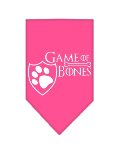 Game of Bones Screen Print Bandana Bright Pink Large