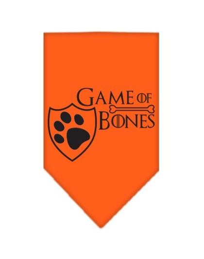 Game of Bones Screen Print Bandana Orange Large