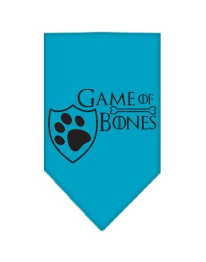 Game of Bones Screen Print Bandana Turquoise Large