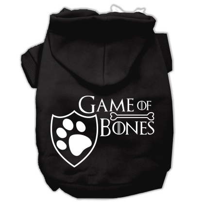 Game of Bones Screenprint Dog Hoodie Black L