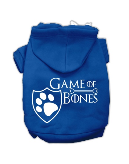 Game of Bones Screenprint Dog Hoodie Blue L