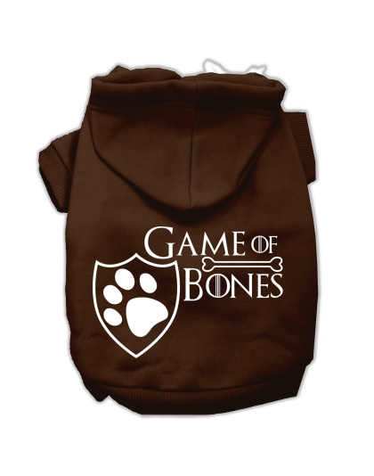 Game of Bones Screenprint Dog Hoodie Brown L