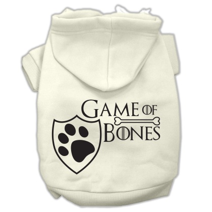 Game of Bones Screenprint Dog Hoodie Cream L