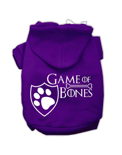 Game of Bones Screenprint Dog Hoodie Purple L