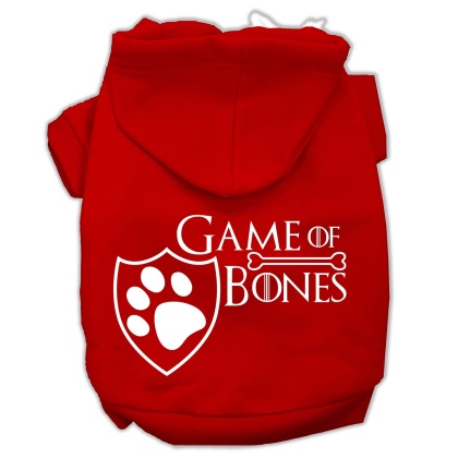 Game of Bones Screenprint Dog Hoodie Red L