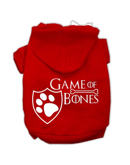 Game of Bones Screenprint Dog Hoodie Red L