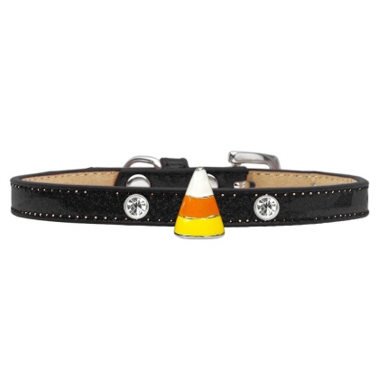 Ghost Charm Dog Collar Black Ice Cream Size 10