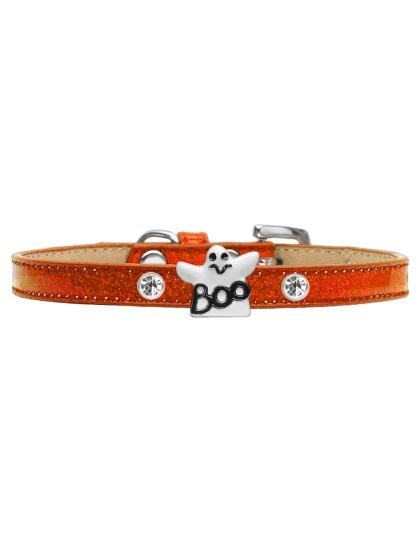 Ghost Charm Dog Collar Orange Ice Cream Size 10