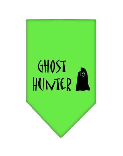 Ghost Hunter Screen Print Bandana Lime Green Large