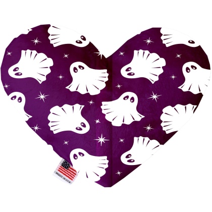 Ghosts on Purple 6 Inch Canvas Heart Dog Toy