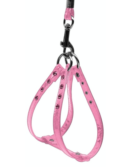 Glossy Patent Step In Harness Pink 10