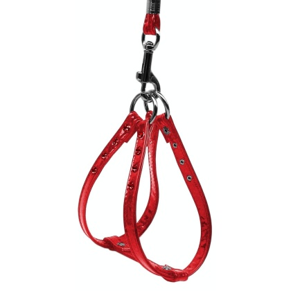 Glossy Patent Step In Harness Red 10