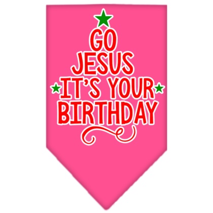 Go Jesus Screen Print Bandana Bright Pink Large