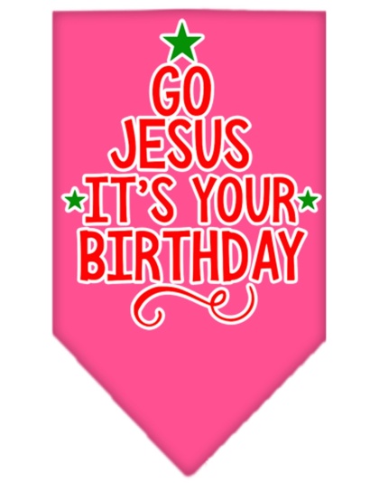 Go Jesus Screen Print Bandana Bright Pink Large