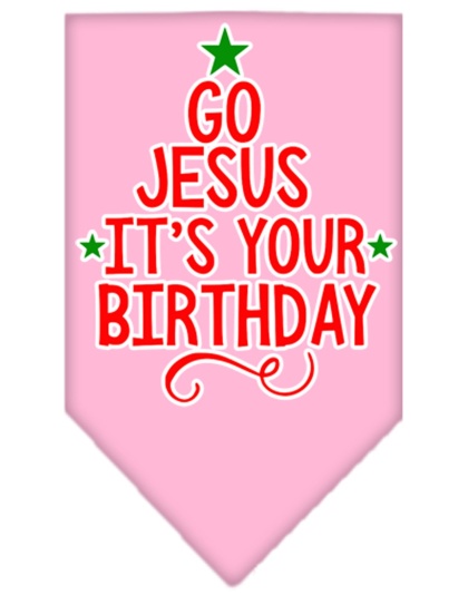 Go Jesus Screen Print Bandana Light Pink Large