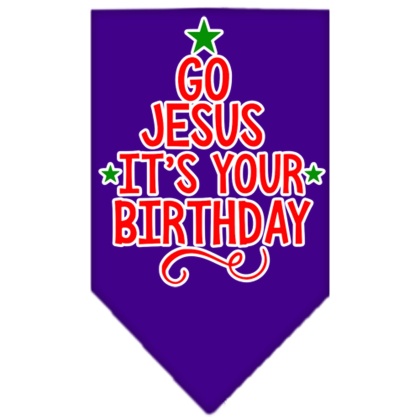 Go Jesus Screen Print Bandana Purple Large