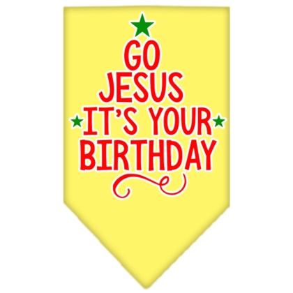 Go Jesus Screen Print Bandana Yellow Large