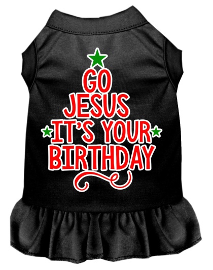 Go Jesus Screen Print Dog Dress Black 4X (22)