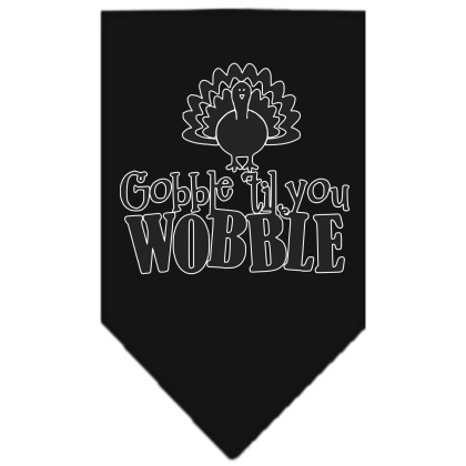 Gobble til You Wobble Screen Print Bandana Black Large