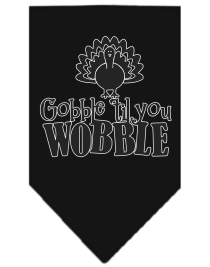 Gobble til You Wobble Screen Print Bandana Black Large