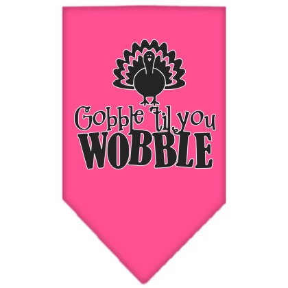 Gobble til You Wobble Screen Print Bandana Bright Pink Large