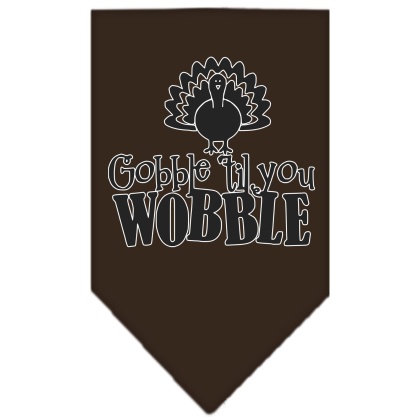 Gobble til You Wobble Screen Print Bandana Cocoa Small