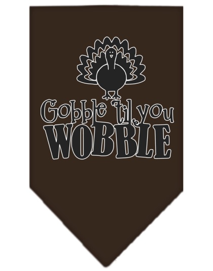 Gobble til You Wobble Screen Print Bandana Cocoa Small