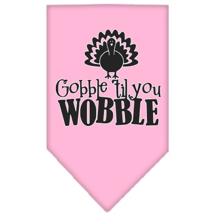 Gobble til You Wobble Screen Print Bandana Light Pink Large